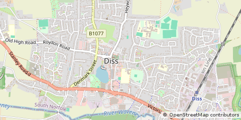 Map of Diss, Norfolk