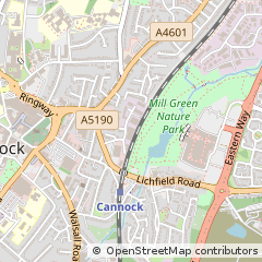 Map of Road Cannock, Staffordshire