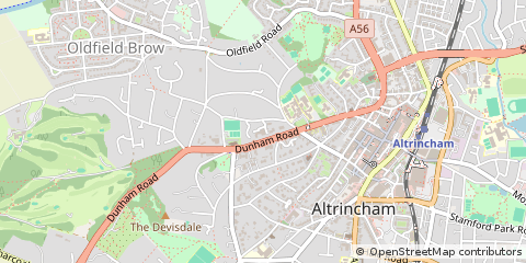 Map of Altrincham, Cheshire