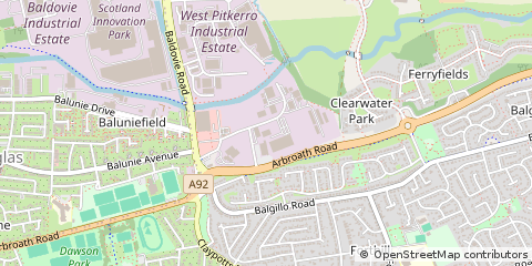 Map of Dundee, Angus