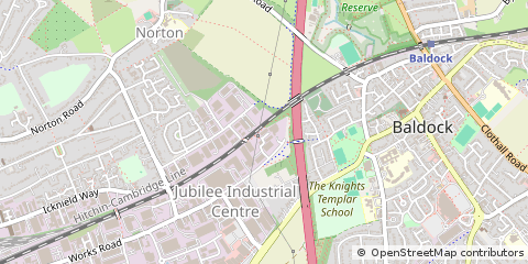 Map of Letchworth Garden City, Hertfordshire