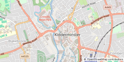 Map of Kidderminster, Worcestershire