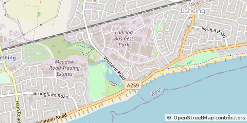 Map of Lancing, West Sussex