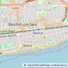 Map of Bexhill on SEA, East Sussex