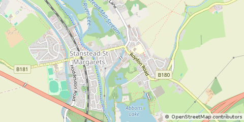 Map of Stanstead Abbotts, Ware, Hertfordshire