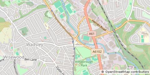 Map of Sheffield, South Yorkshire