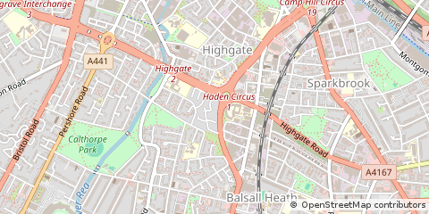 Map of Birmingham, West Midlands