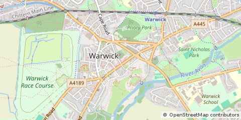 Map of Warwick, Warwickshire