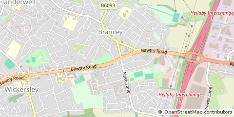 Map of Rotherham, South Yorkshire