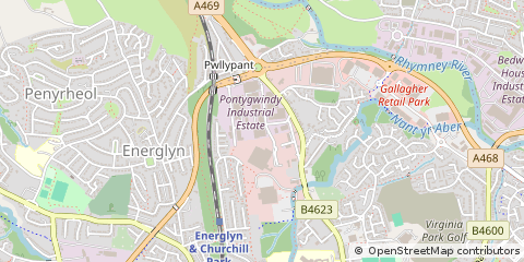 Map of Caerphilly