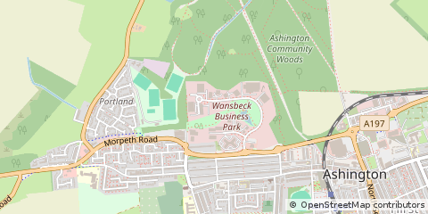 Map of Ashington, Northumberland