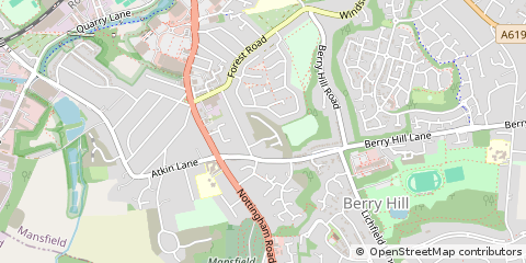 Map of Mansfield, Notts