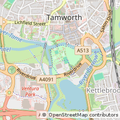 Map of Tamworth, Staffordshire