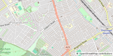 Map of Thornton Heath