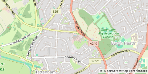 Map of Epsom, Surrey