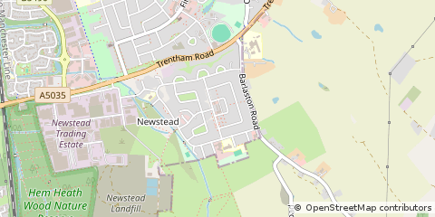 Map of Stoke-on-Trent, Staffordshire