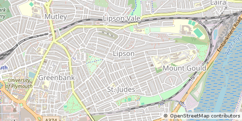Map of Plymouth, Devon