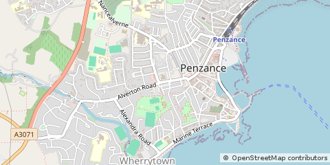 Map of Penzance, Cornwall