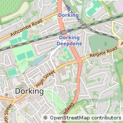 Map of Dorking, Surrey
