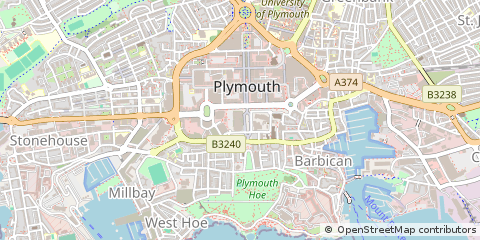 Map of Plymouth, Devon