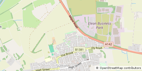 Map of Sutton, Cambridge