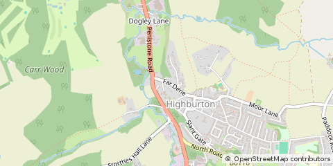 Map of Huddersfield, West Yorkshire