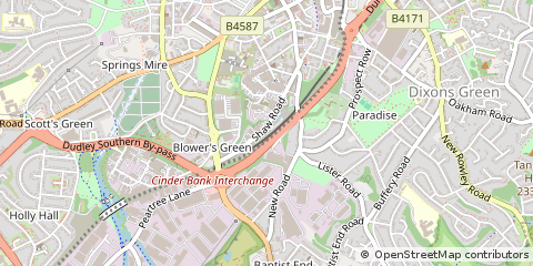 Map of Dudley, West Midlands