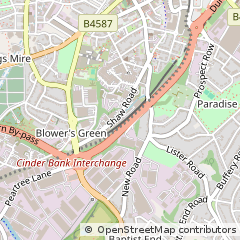 Map of Dudley, West Midlands