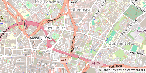 Map of Leeds, West Yorkshire