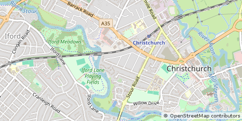 Map of Christchurch, Dorset