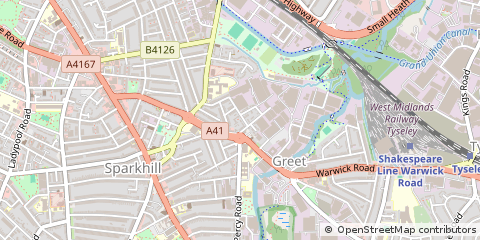 Map of Birmingham, West Midlands