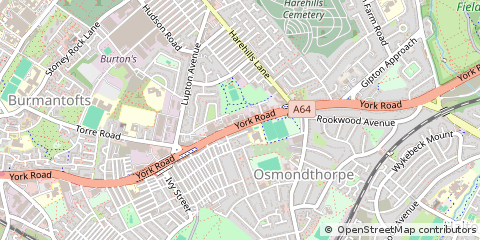 Map of Leeds, West Yorkshire