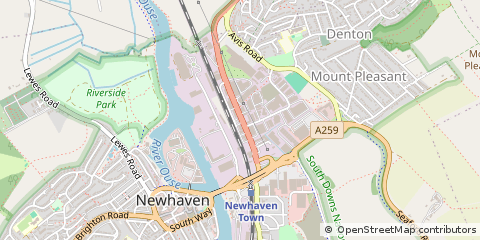 Map of Newhaven, East Sussex