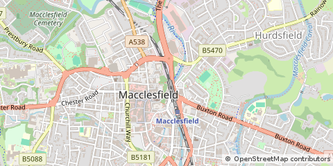 Map of Macclesfield, Cheshire