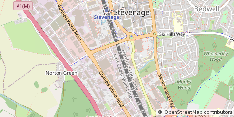 Map of Stevenage