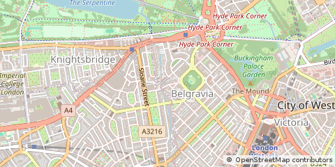 Map of Belgravia, London