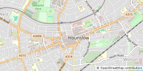Map of Hounslow, Middlesex