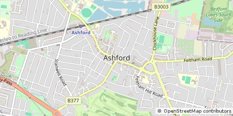 Map of Ashford, Middlesex