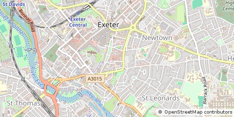 Map of Exeter, Devon