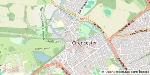 Map of Cirencester, Gloucestershire