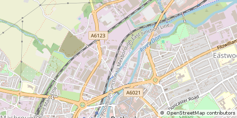Map of Rotherham, South Yorkshire