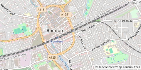 Map of Romford, Essex