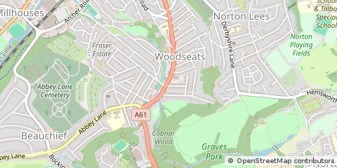 Map of Sheffield, South Yorkshire