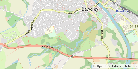 Map of Bewdley, Worcestershire