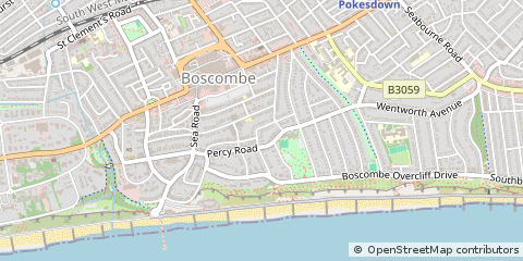 Map of Bournemouth, Dorset