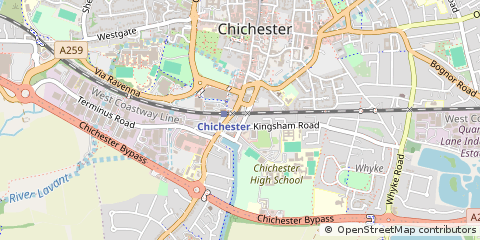 Map of Chichester, West Sussex