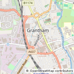 Map of Grantham, Lincolnshire