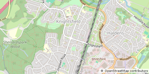 Map of Welwyn Garden City, Hertfordshire