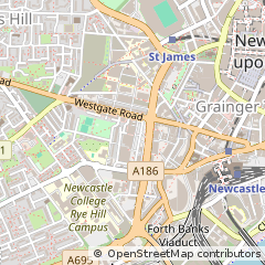 Map of Newcastle Upon Tyne, Tyne and Wear