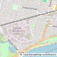 Map of Lancing, West Sussex